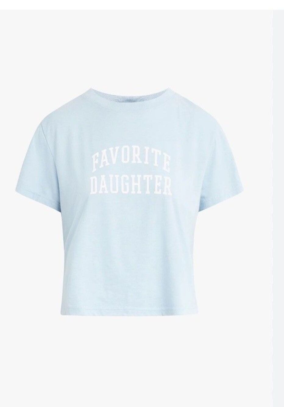 New Favorite Daughter THE CROPPED COLLEGIATE TEE in Baby Blue Medium